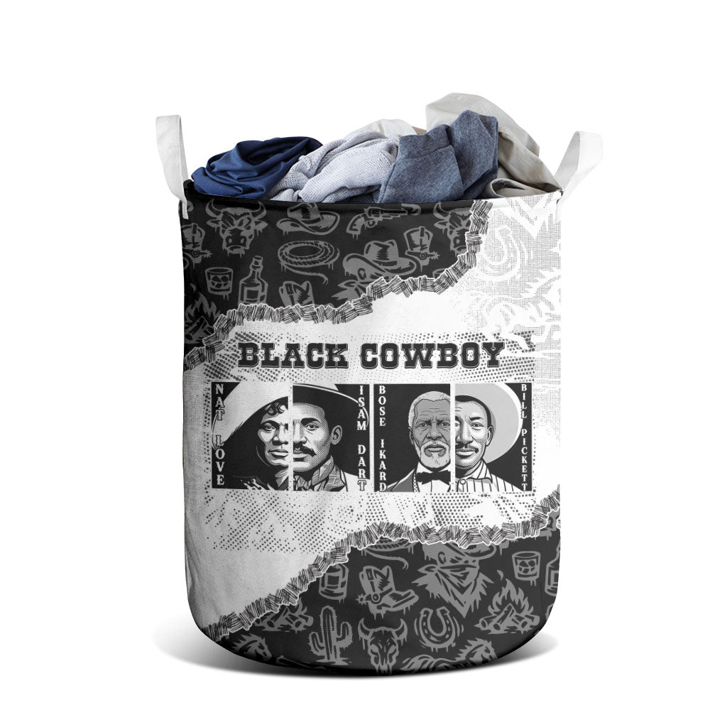 Black Cowboy Laundry Basket African American Black History Unique Style
