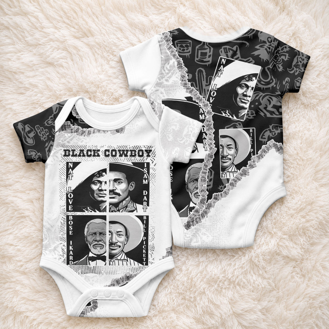 Black Cowboy Baby Onesie African American Black History Unique Style
