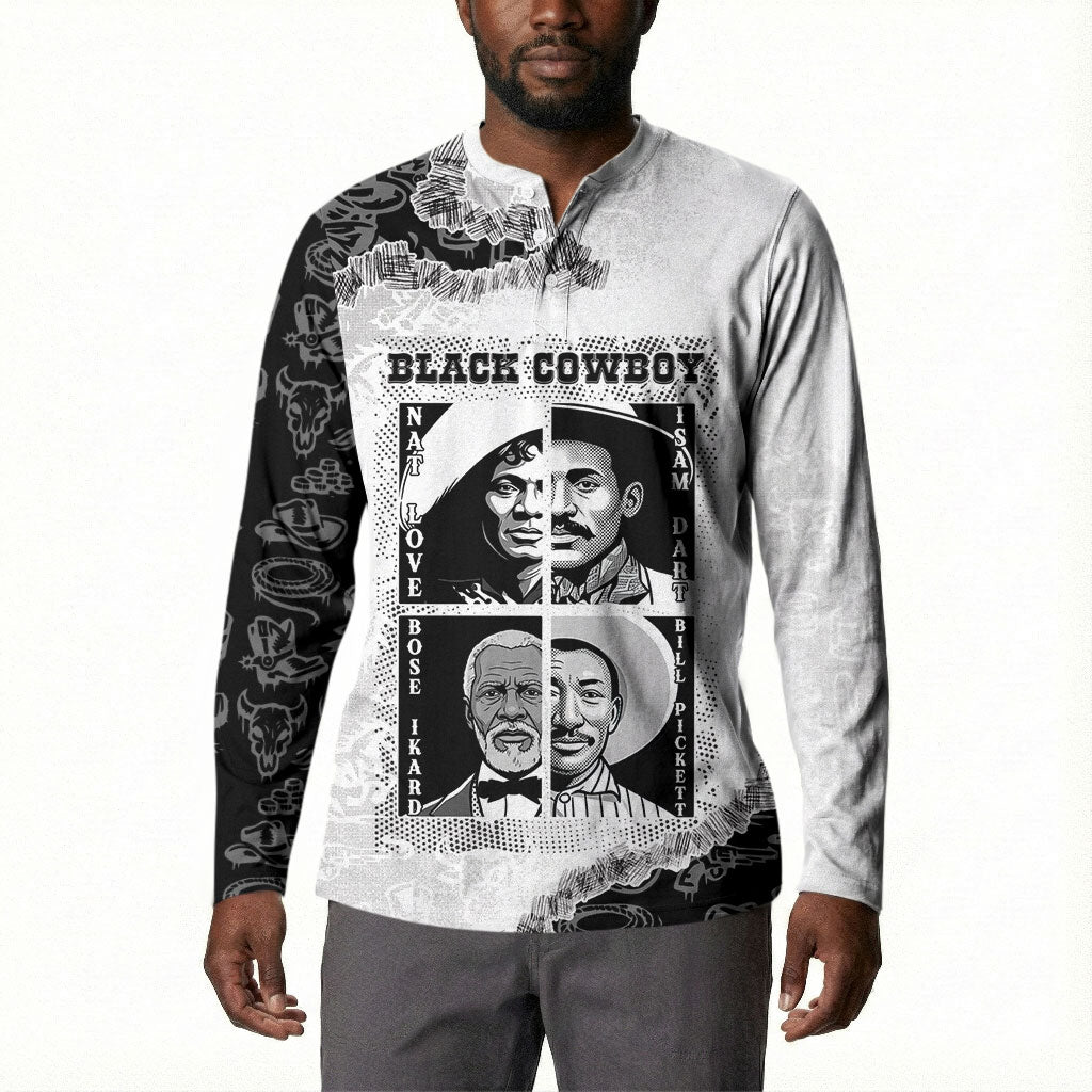 Black Cowboy Button Sweatshirt African American Black History Unique Style