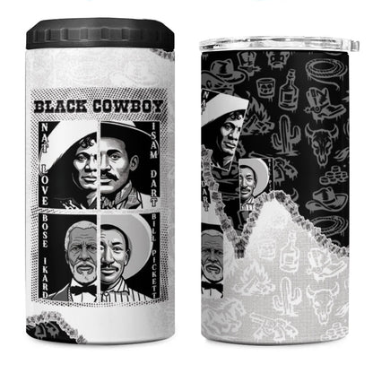 Black Cowboy 4 in 1 Can Cooler Tumbler African American Black History Unique Style