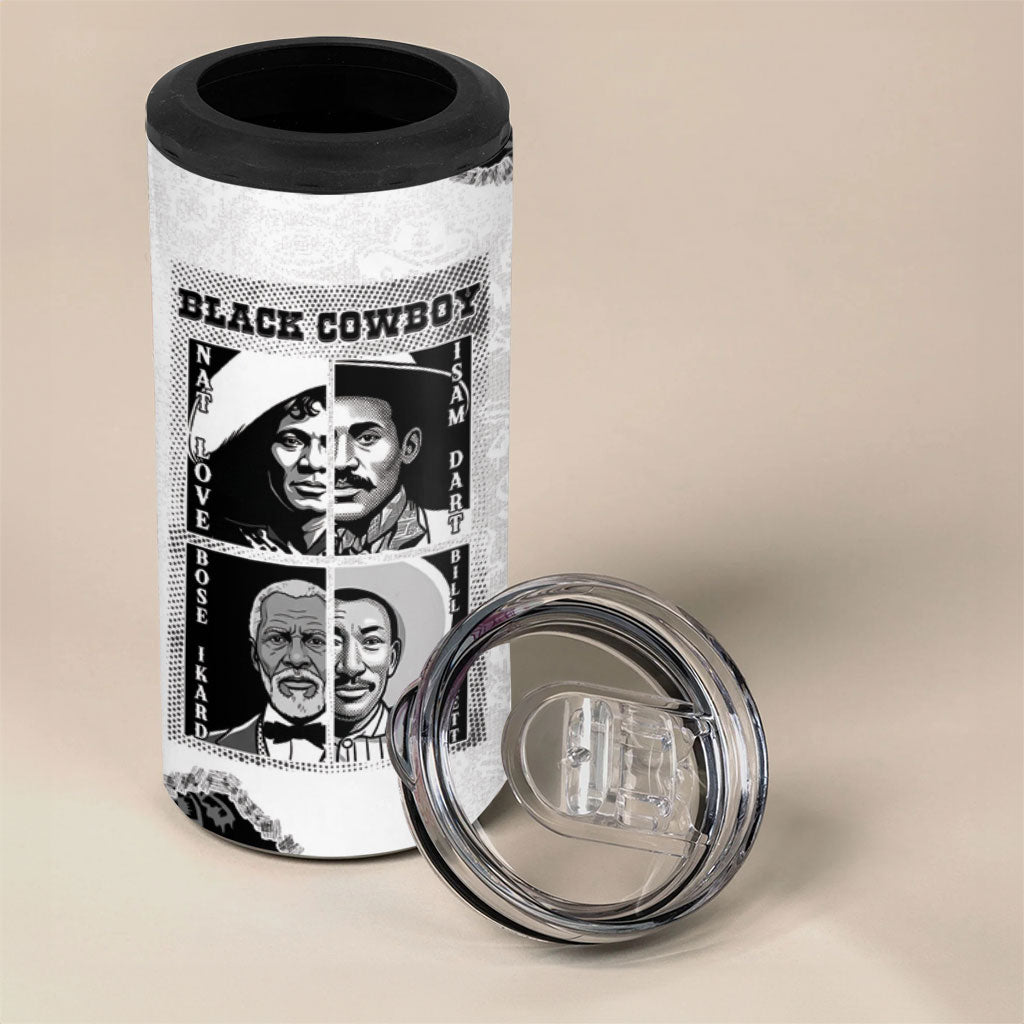 Black Cowboy 4 in 1 Can Cooler Tumbler African American Black History Unique Style