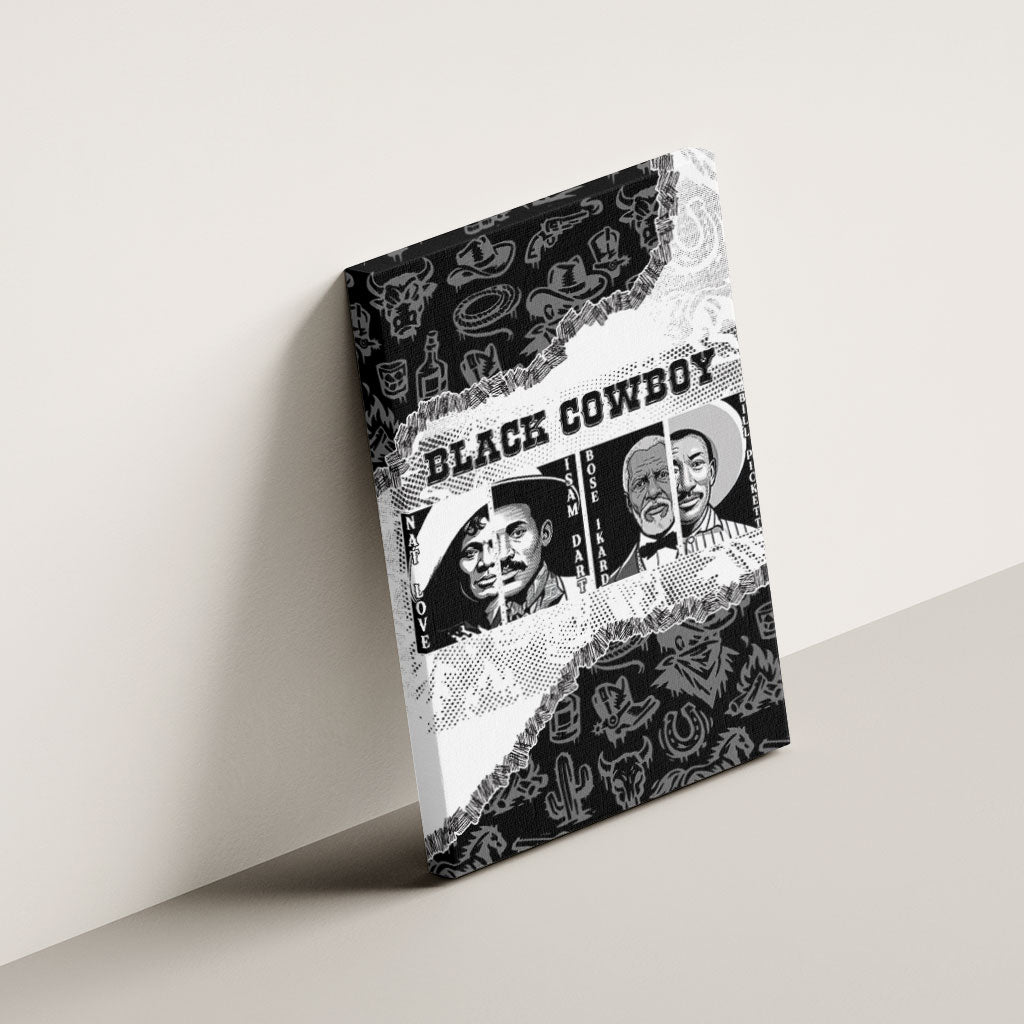 Black Cowboy Canvas Wall Art African American Black History Unique Style