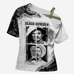 Black Cowboy Cross Shoulder Shirt African American Black History Unique Style
