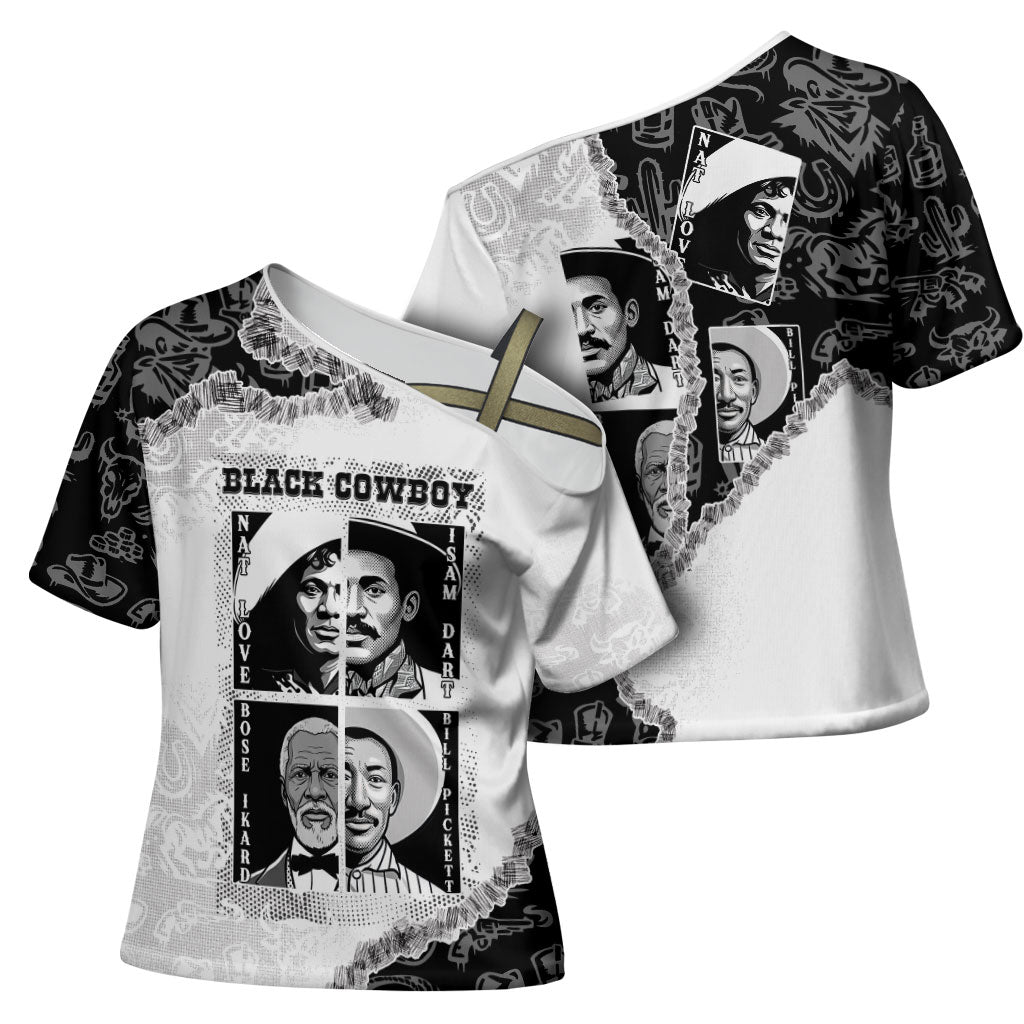 Black Cowboy Cross Shoulder Shirt African American Black History Unique Style