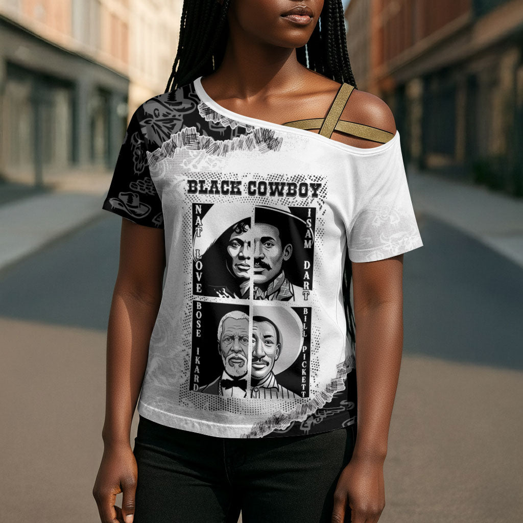Black Cowboy Cross Shoulder Shirt African American Black History Unique Style