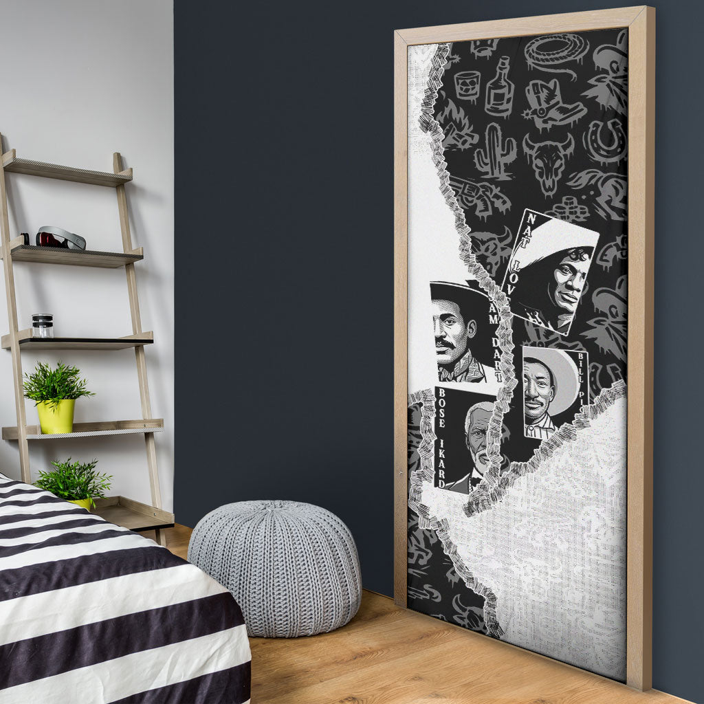 Black Cowboy Door Cover African American Black History Unique Style