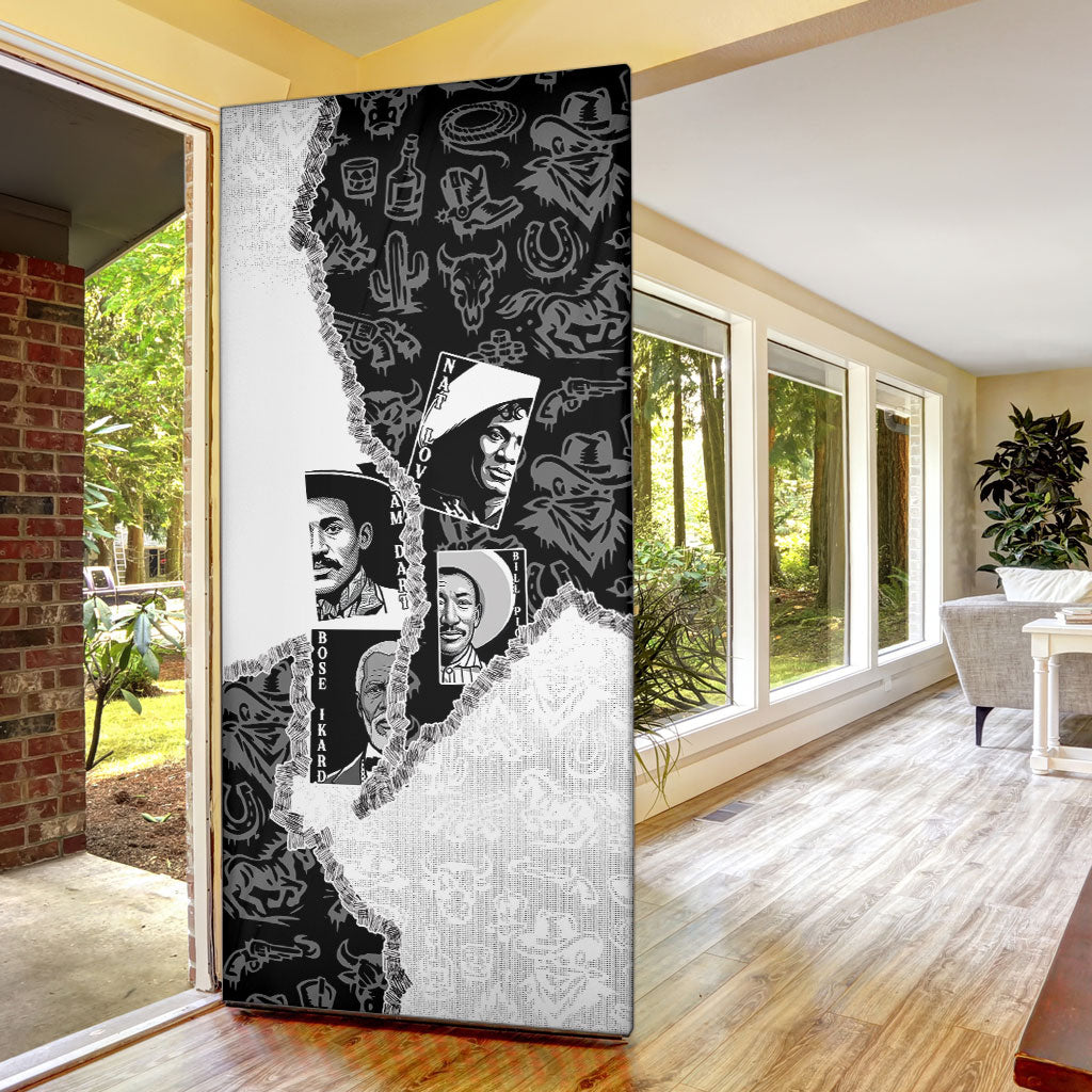 Black Cowboy Door Cover African American Black History Unique Style