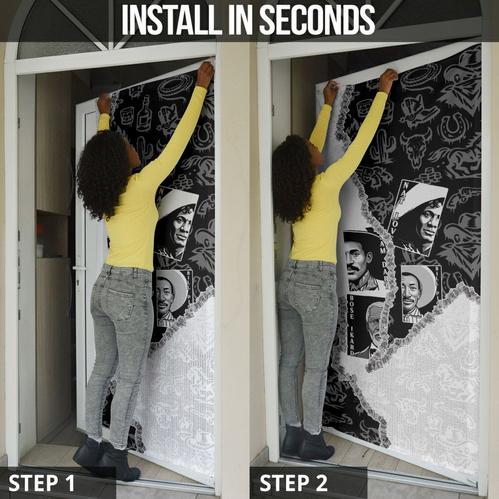 Black Cowboy Door Cover African American Black History Unique Style