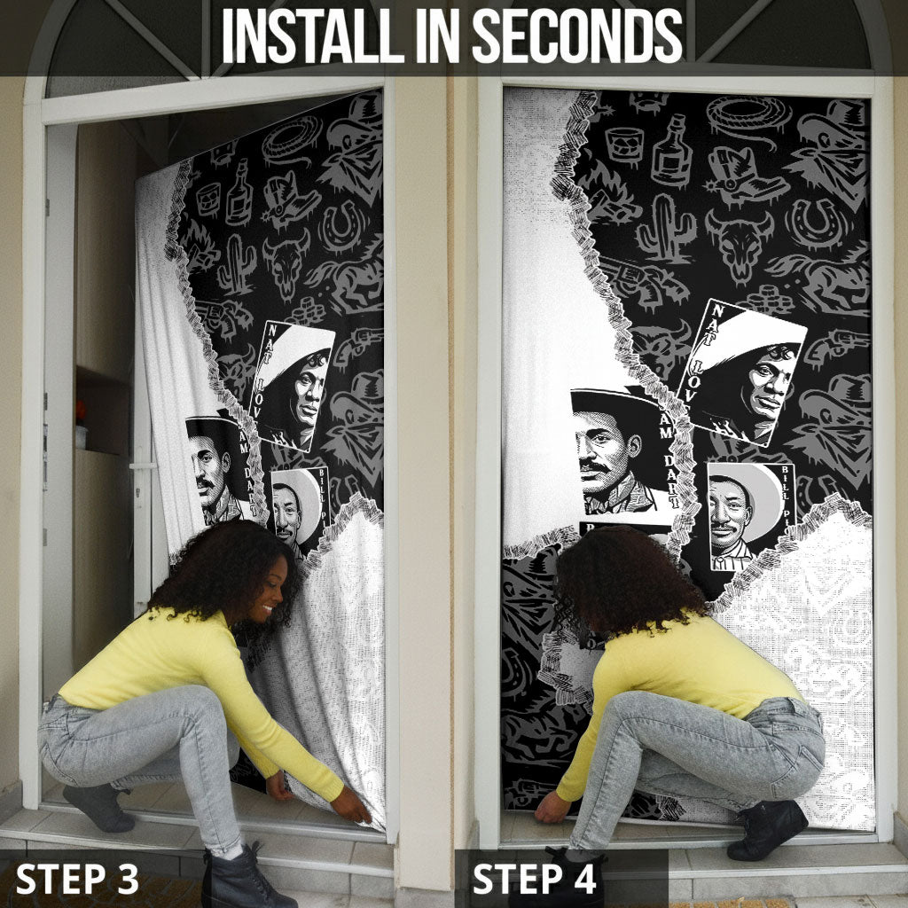 Black Cowboy Door Cover African American Black History Unique Style