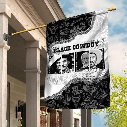 Black Cowboy Garden Flag African American Black History Unique Style