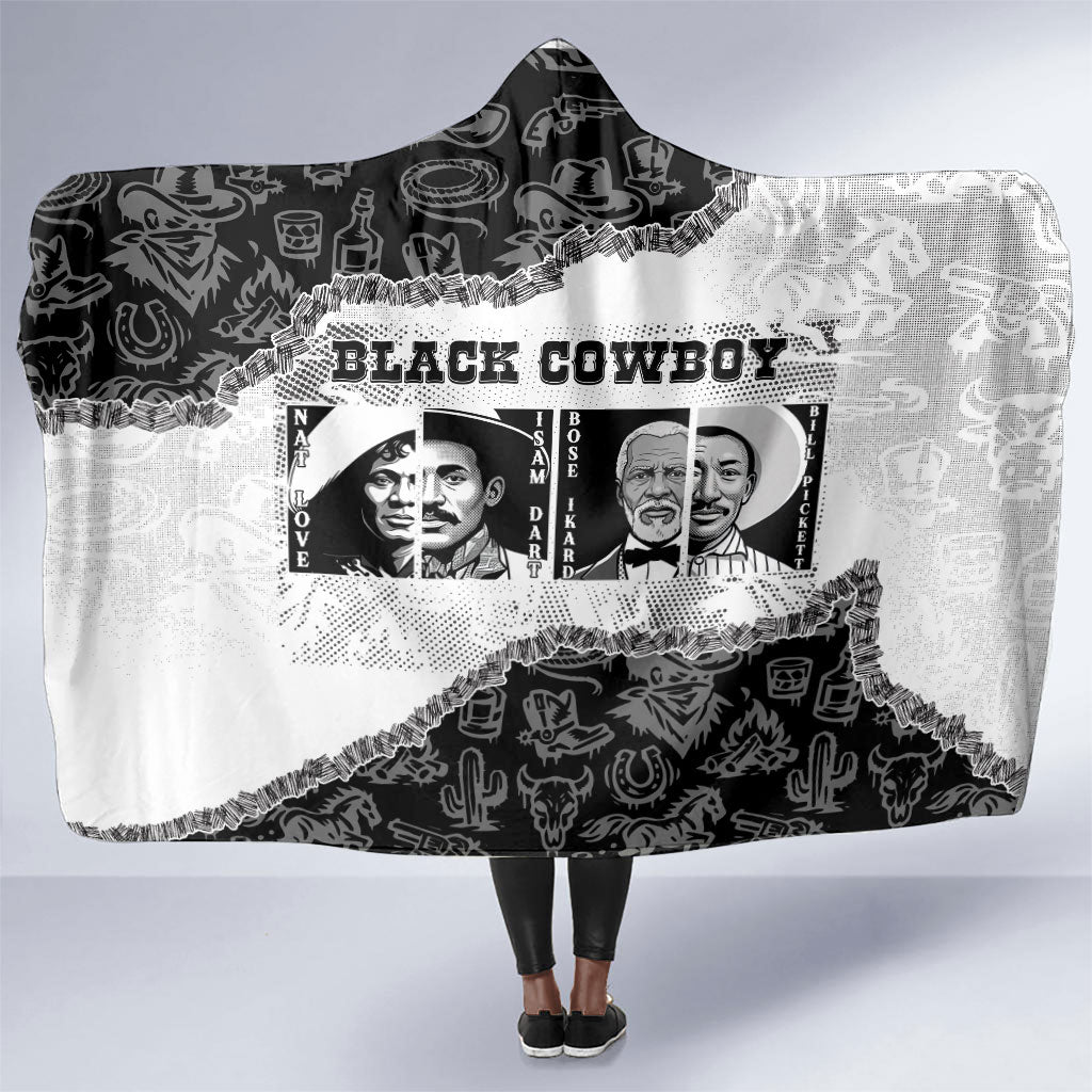 Black Cowboy Hooded Blanket African American Black History Unique Style