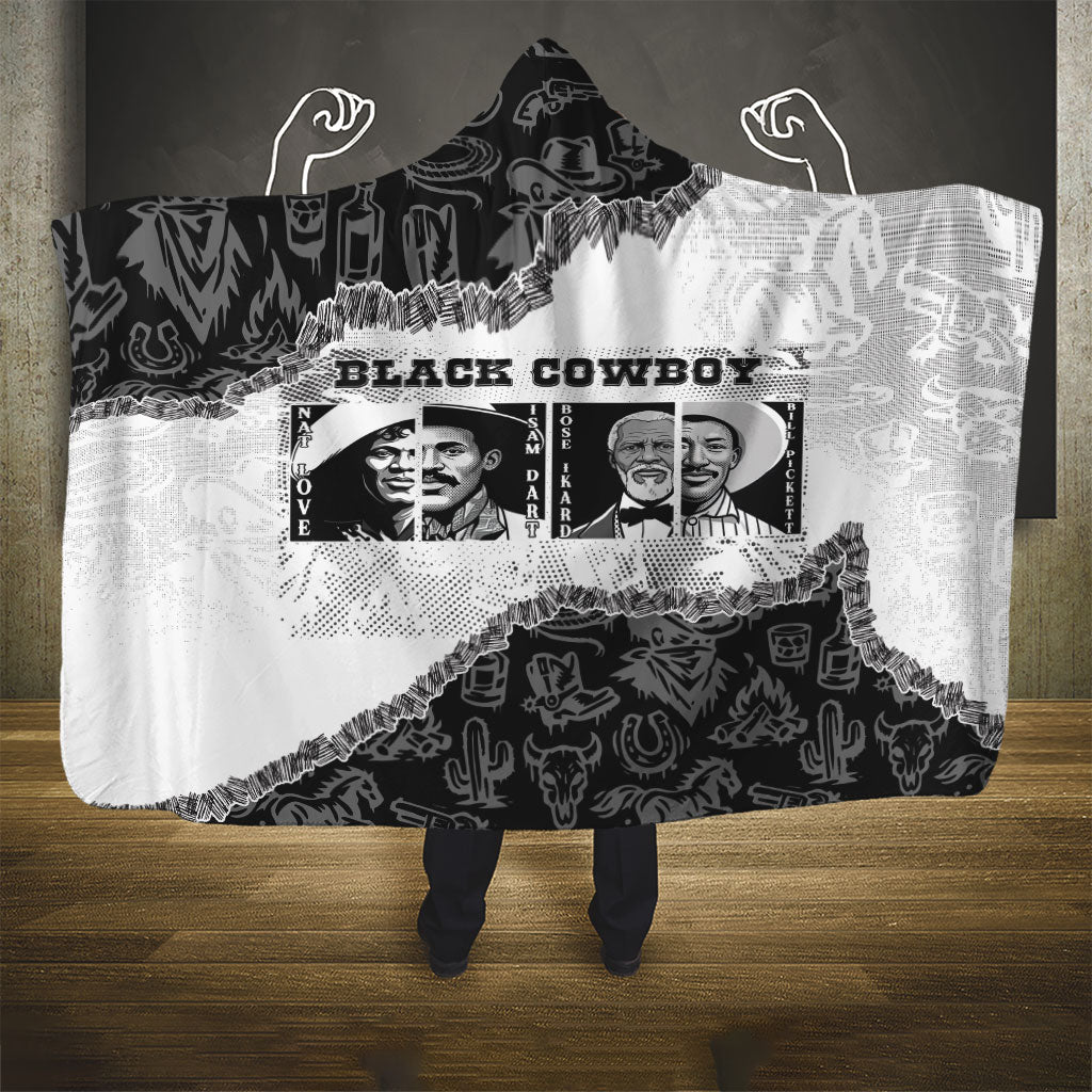 Black Cowboy Hooded Blanket African American Black History Unique Style