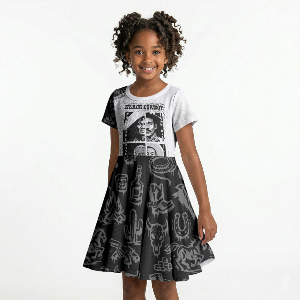 Black Cowboy Kid Short Sleeve Dress African American Black History Unique Style