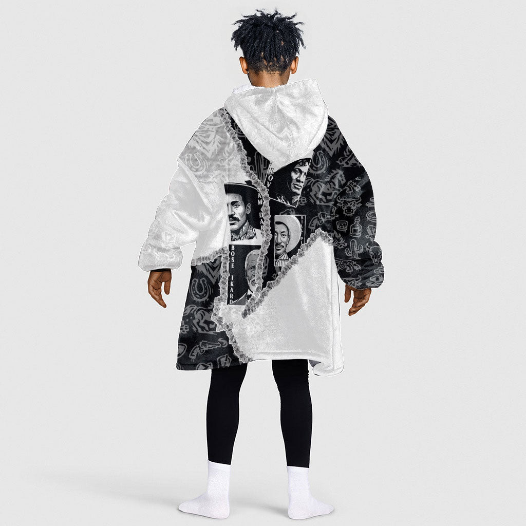 Black Cowboy Kid Wearable Blanket Hoodie African American Black History Unique Style