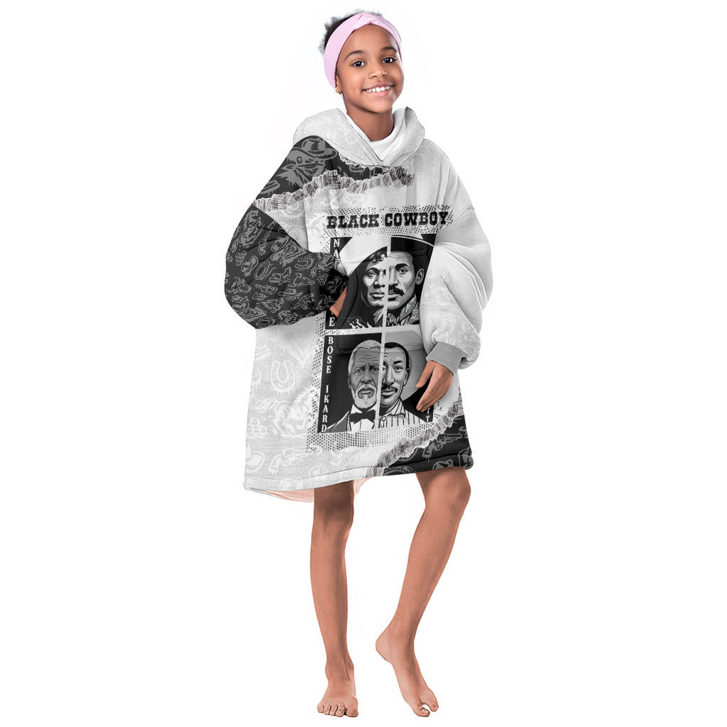 Black Cowboy Kid Wearable Blanket Hoodie African American Black History Unique Style