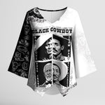 Black Cowboy Kimono Sleeve Blouse African American Black History Unique Style