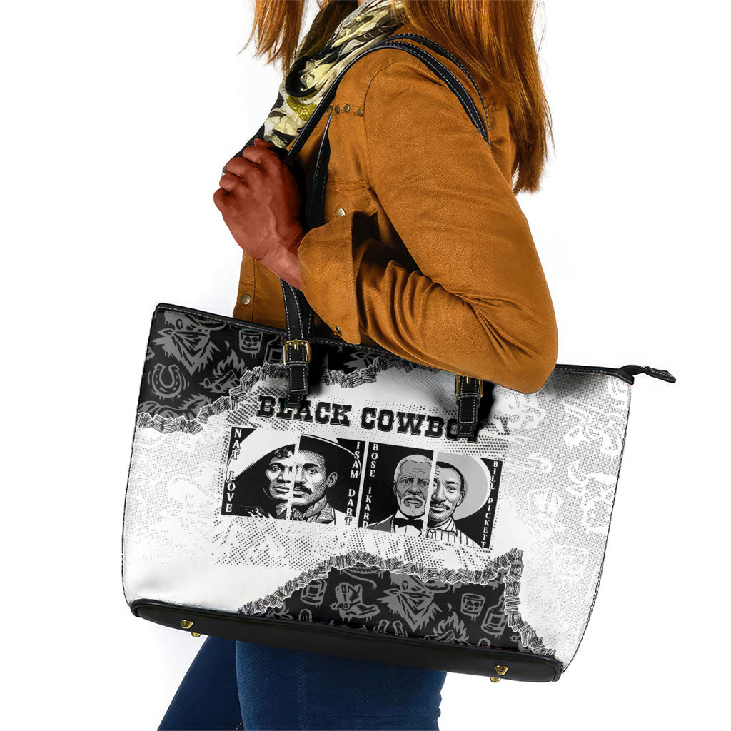 Black Cowboy Leather Tote Bag African American Black History Unique Style