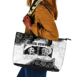 Black Cowboy Leather Tote Bag African American Black History Unique Style
