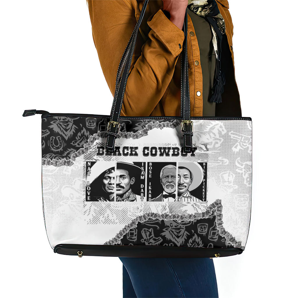 Black Cowboy Leather Tote Bag African American Black History Unique Style
