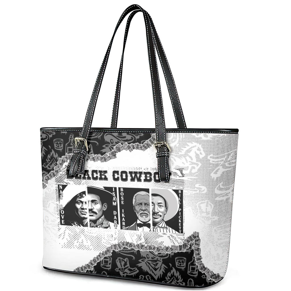 Black Cowboy Leather Tote Bag African American Black History Unique Style