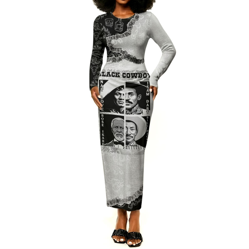 Black Cowboy Long Sleeve Bodycon Dress African American Black History Unique Style