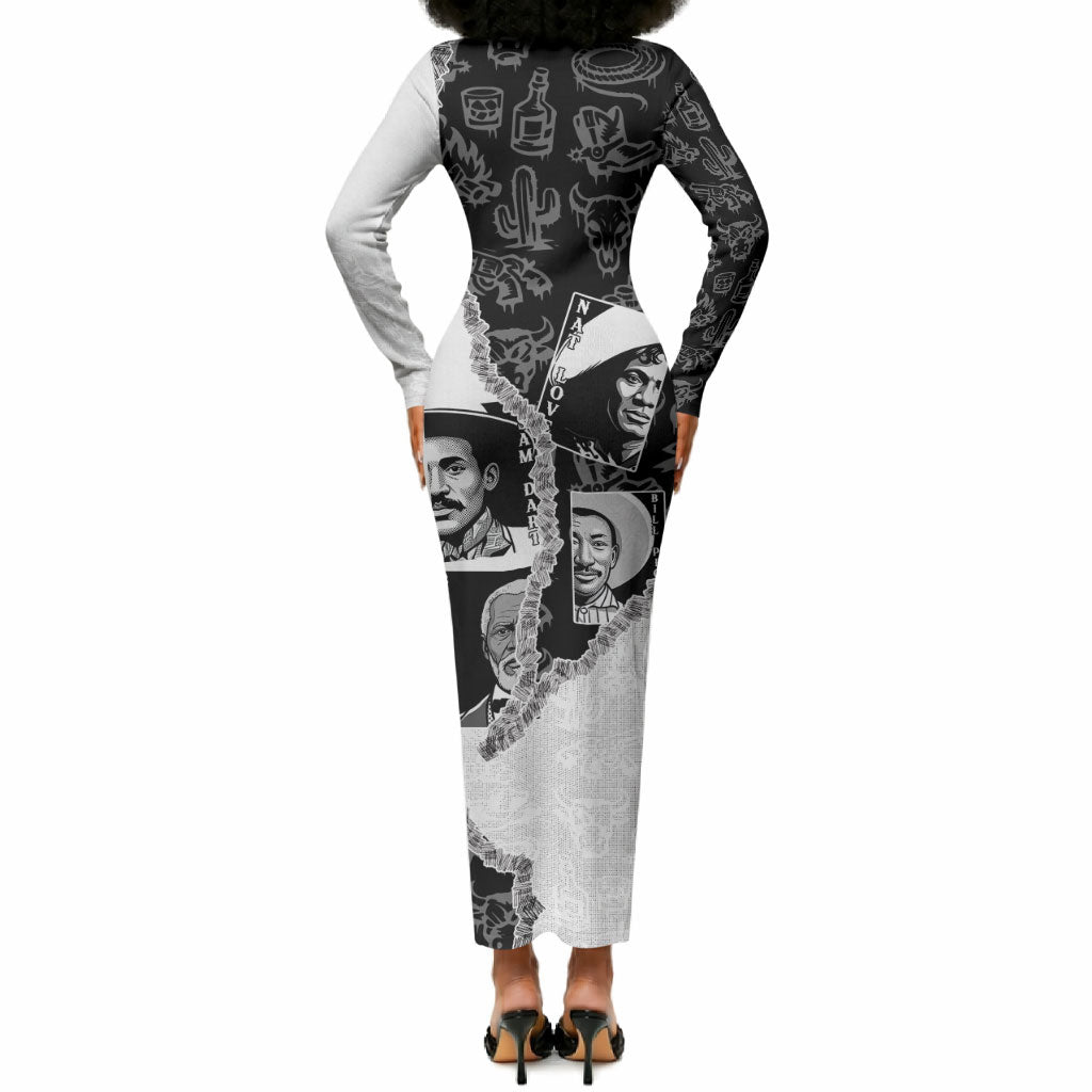 Black Cowboy Long Sleeve Bodycon Dress African American Black History Unique Style