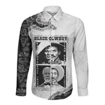 Black Cowboy Long Sleeve Button Shirt African American Black History Unique Style