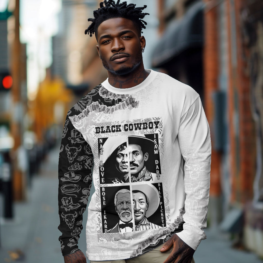 Black Cowboy Long Sleeve Shirt African American Black History Unique Style