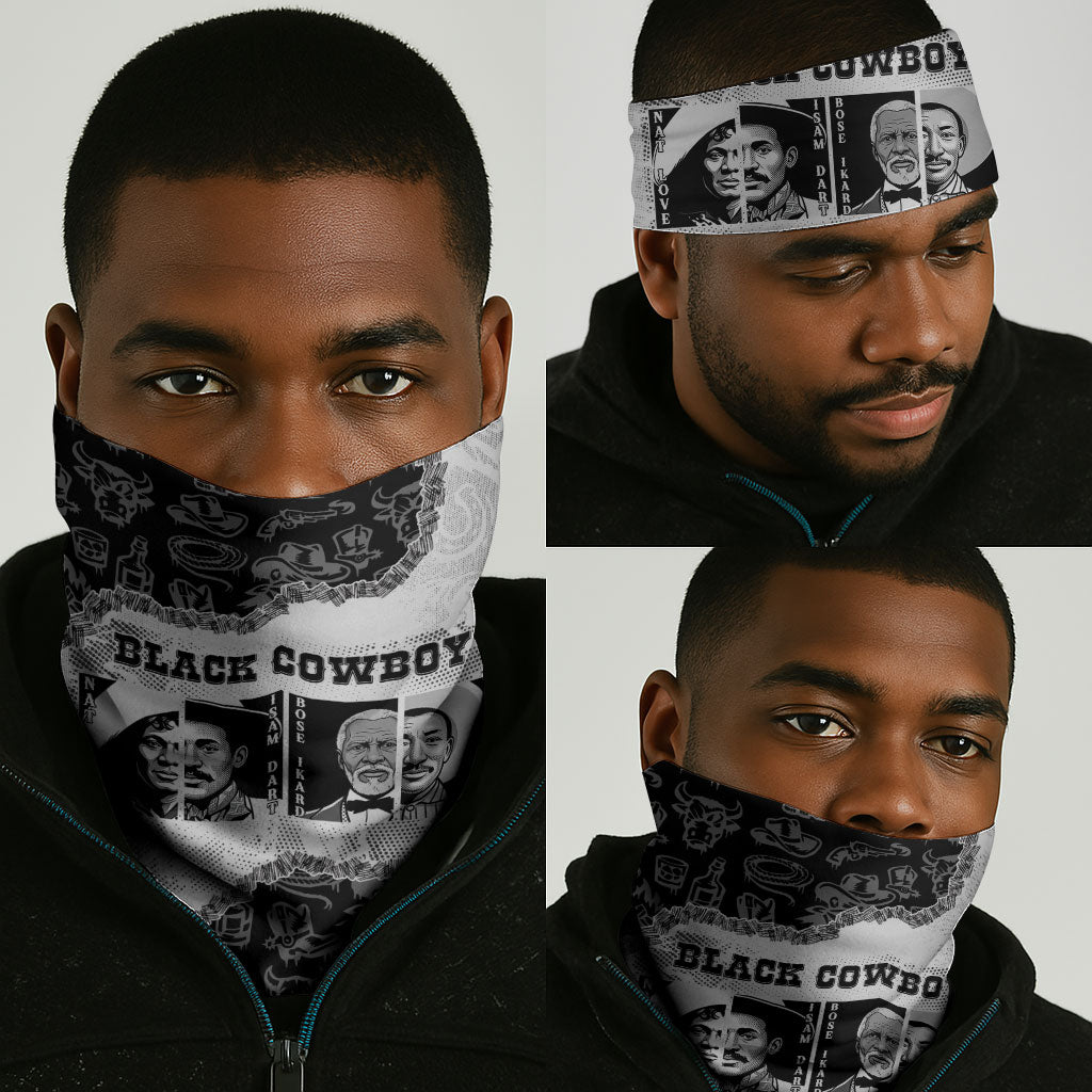 Black Cowboy Neck Gaiter African American Black History Unique Style