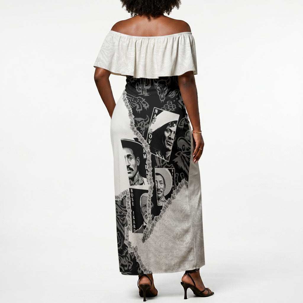 Black Cowboy Off Shoulder Maxi Dress African American Black History Unique Style