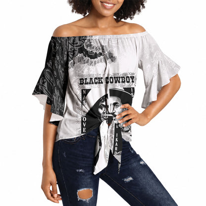 Black Cowboy Off Shoulder Wrap Waist Top African American Black History Unique Style