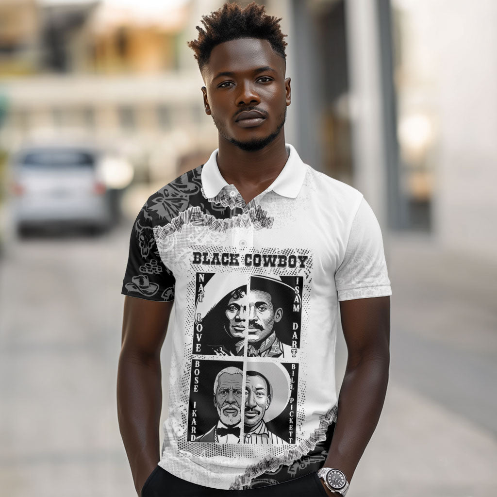 Black Cowboy Polo Shirt African American Black History Unique Style