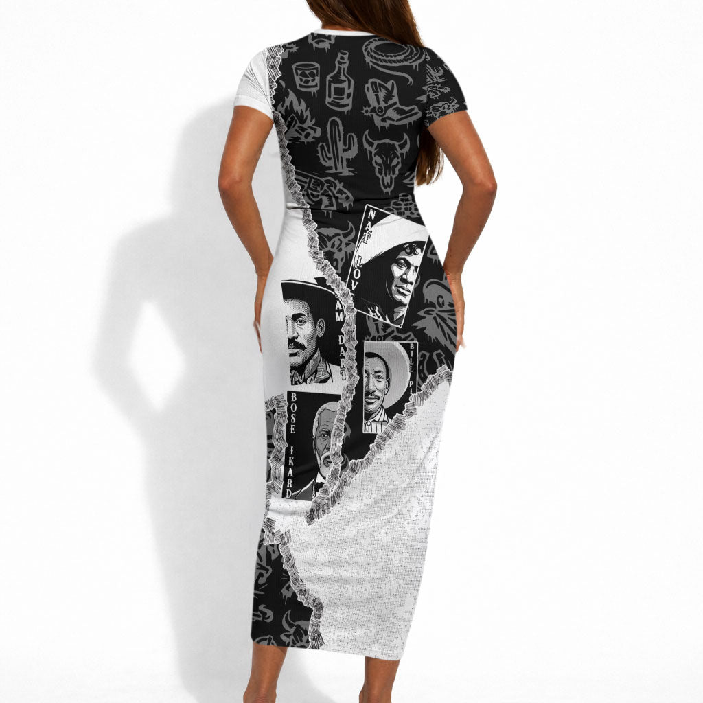 Black Cowboy Short Sleeve Bodycon Dress African American Black History Unique Style