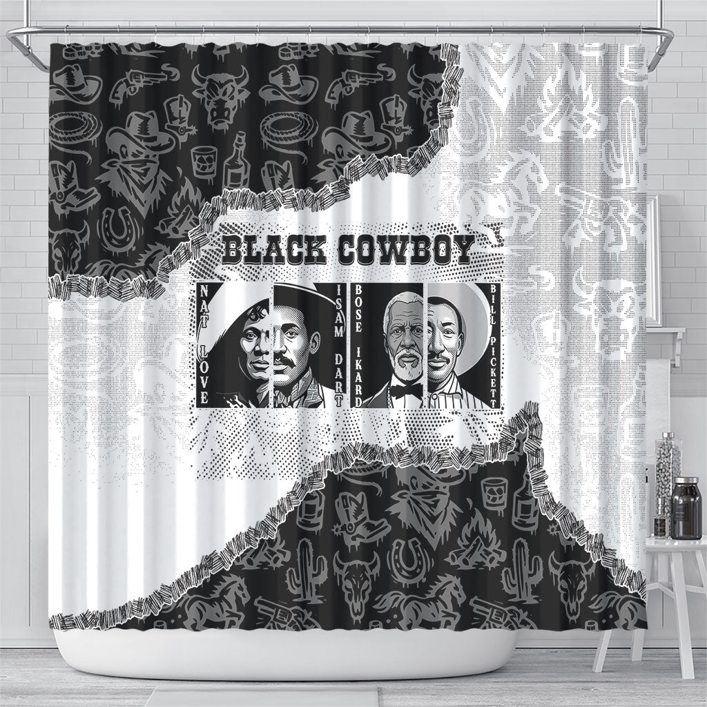 Black Cowboy Shower Curtain African American Black History Unique Style
