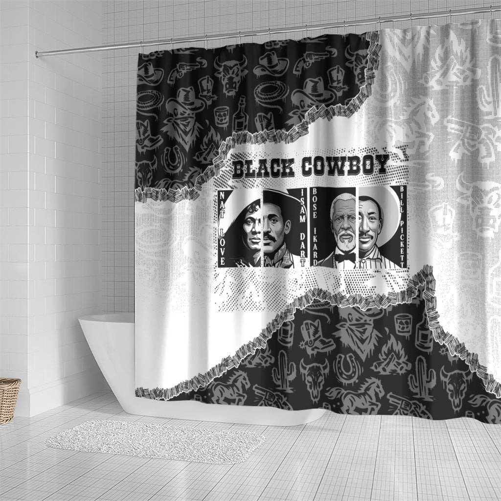 Black Cowboy Shower Curtain African American Black History Unique Style