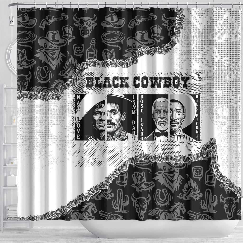 Black Cowboy Shower Curtain African American Black History Unique Style