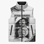 Black Cowboy Sleeveless Puffer Jacket African American Black History Unique Style