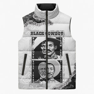 Black Cowboy Sleeveless Puffer Jacket African American Black History Unique Style