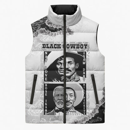 Black Cowboy Sleeveless Puffer Jacket African American Black History Unique Style