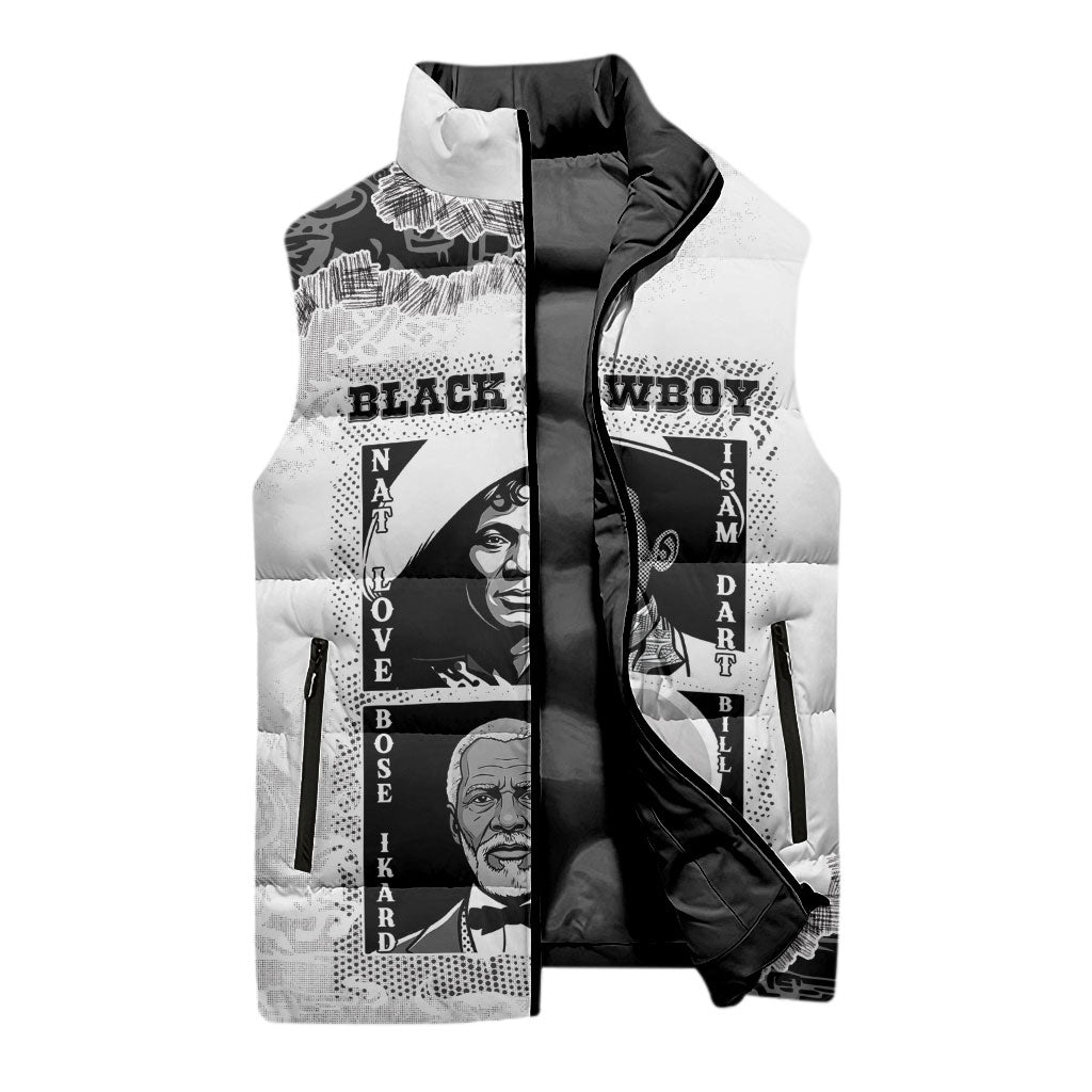 Black Cowboy Sleeveless Puffer Jacket African American Black History Unique Style