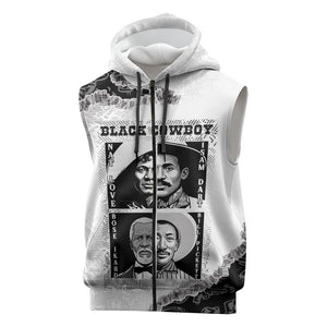 Black Cowboy Sleeveless Zip Hoodie African American Black History Unique Style