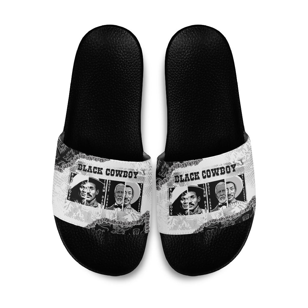 Black Cowboy Slide Sandals African American Black History Unique Style