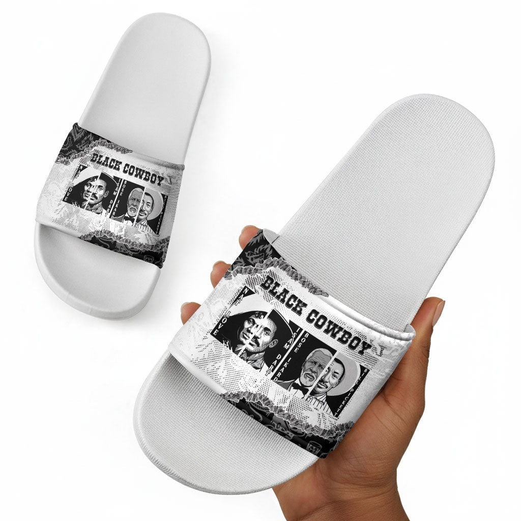 Black Cowboy Slide Sandals African American Black History Unique Style