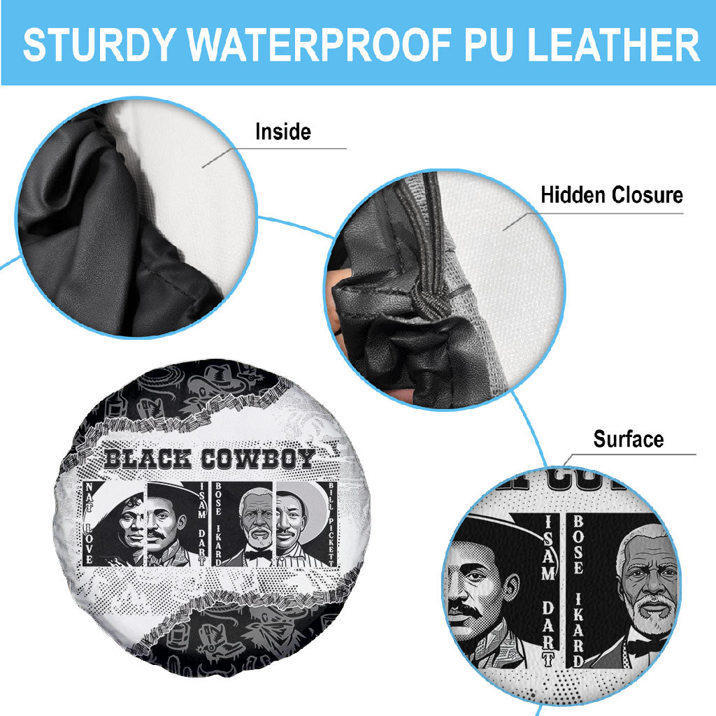 Black Cowboy Spare Tire Cover African American Black History Unique Style