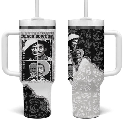 Black Cowboy Tumbler With Handle African American Black History Unique Style