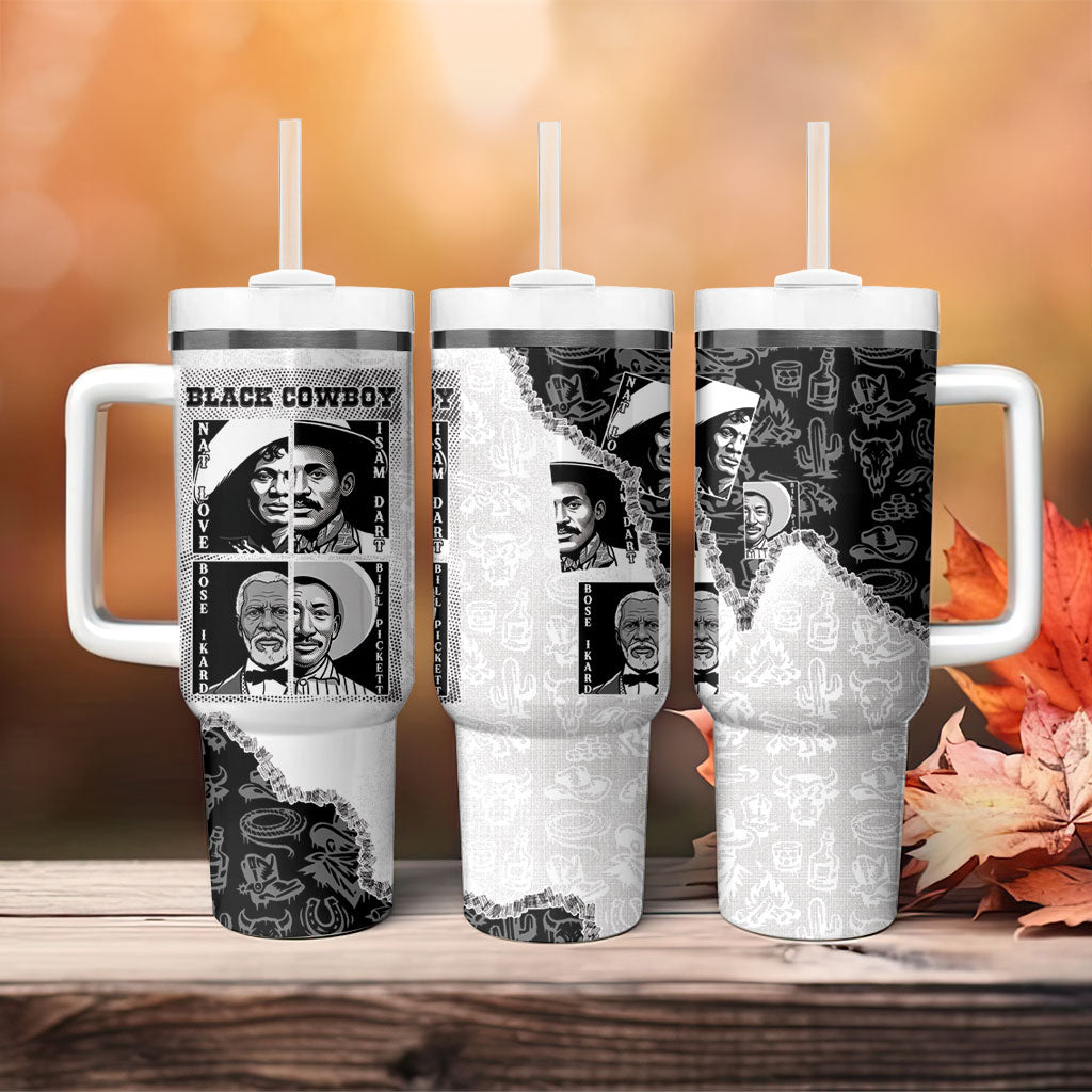 Black Cowboy Tumbler With Handle African American Black History Unique Style