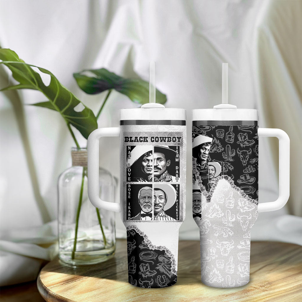 Black Cowboy Tumbler With Handle African American Black History Unique Style