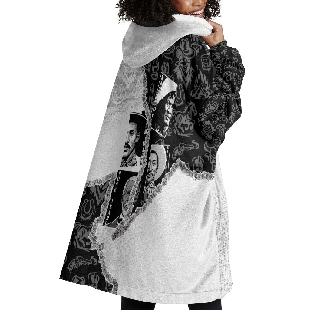 Black Cowboy Wearable Blanket Hoodie African American Black History Unique Style