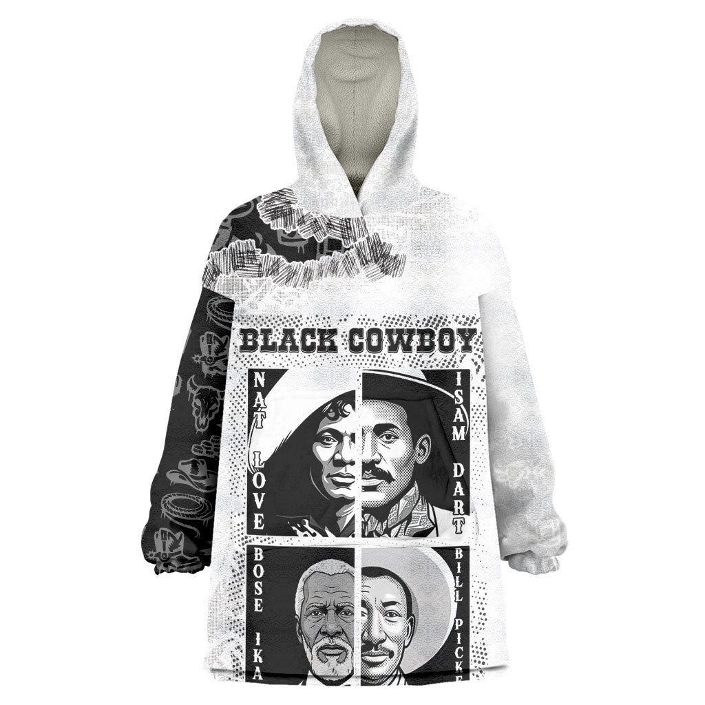 Black Cowboy Wearable Blanket Hoodie African American Black History Unique Style