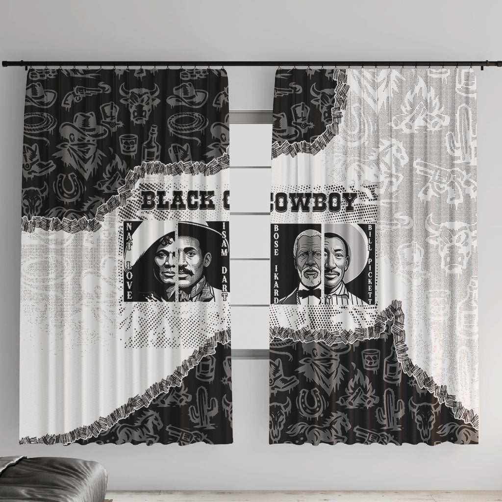 Black Cowboy Window Curtain African American Black History Unique Style